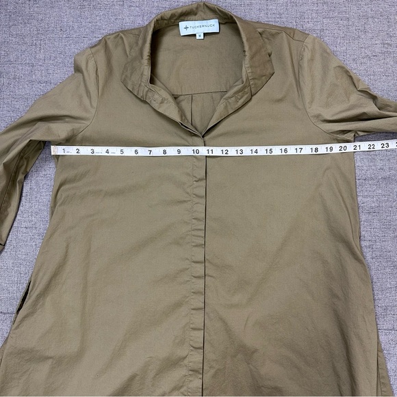 Tuckernuck Charlie Stand Collar Sage Green Shirt Dress Size M - Picture 16 of 16